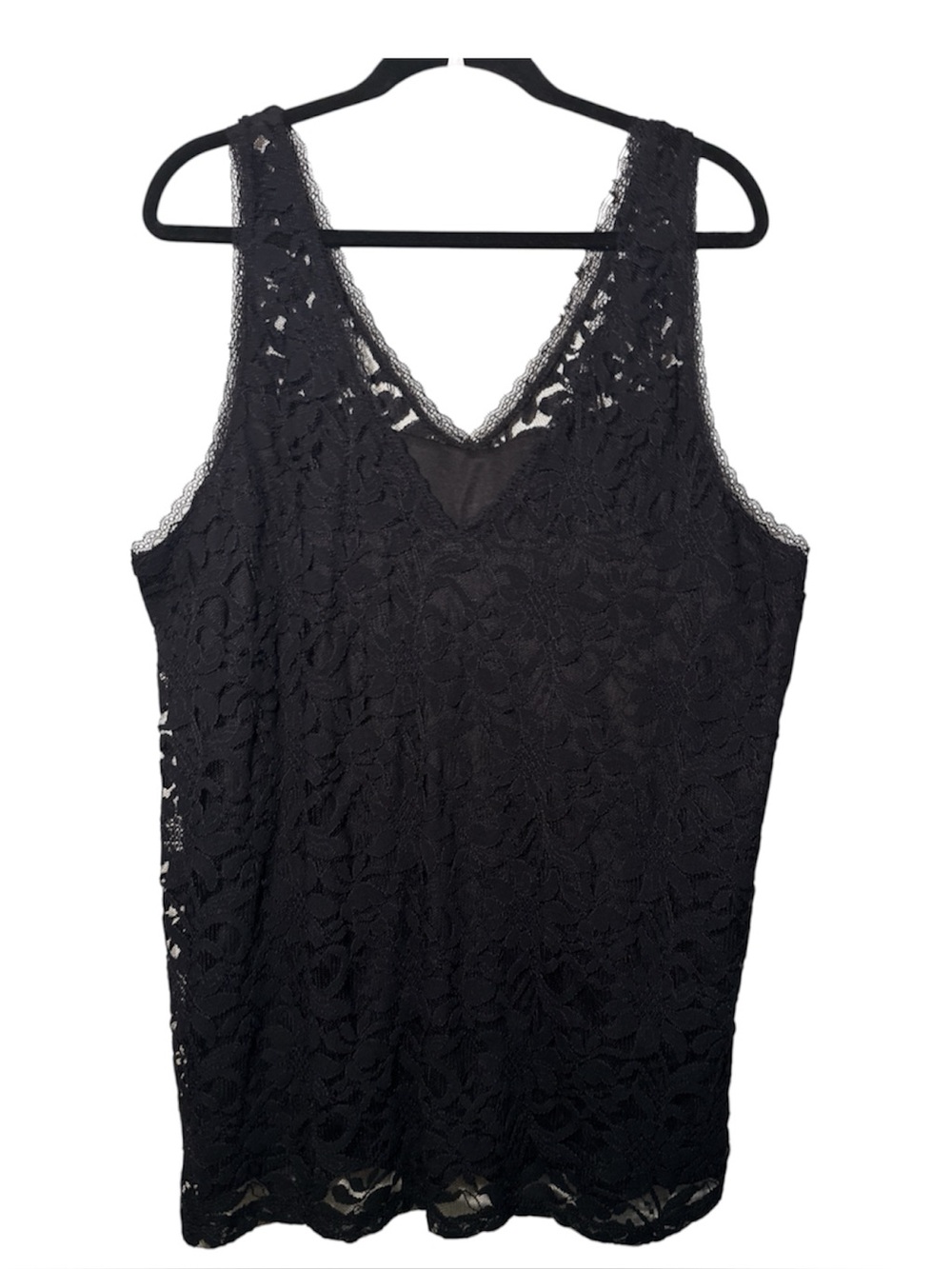 torrid Black Lace V-Neck Chemise Tank
